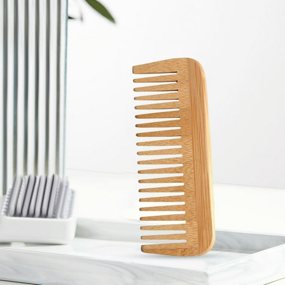 Bamboo Wooden Wide Tooth Hair Comb Styling Detangling Tool Anti statics Prevents tangles Detangler Comb for Curly Hair dry and wet Women and Men