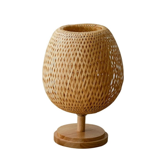Bamboo Woven Desk Lamp Bedroom Tea Room Hotel Study Bedside Table New Chinese Style