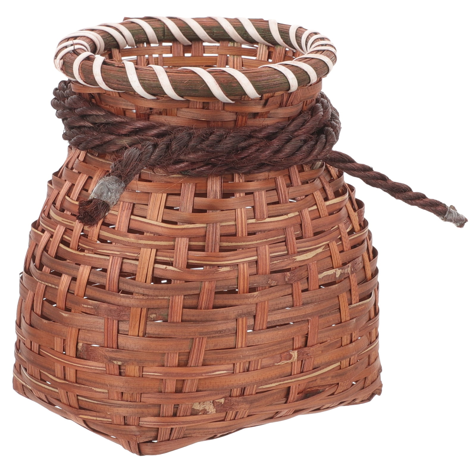 Bamboo Woven Pack Basket Multi-functional Tea Leaf Picking Basket Fish  Storage Basket Child Performance Prop 