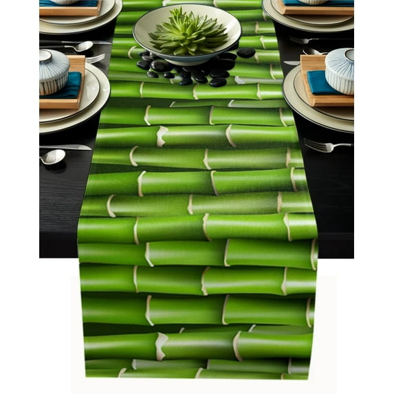 Bamboo Zen Chinese Style Modern Table Runner Holiday Party Decoration Wedding Tablecloth Dining Table Accessory