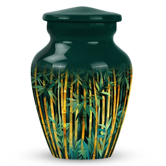 Bamboo Zen Forest - Small Keepsake Urn For Human Ashes - 3 Inch - Pack Of 1 - Mini Keepsake Urns For Burial Ashes - Urn For Ashes Adult Female & Male - Cremation Keepsakes For Ashes Mom & Dad