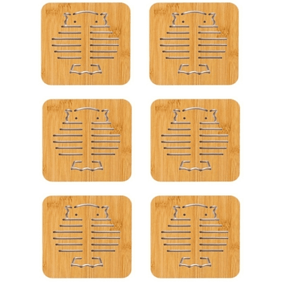 Bamboo and Wood Heat-Insulated Dish Cushion Bowl Cushion Table Cushion Pot CushionStyle:big owl;