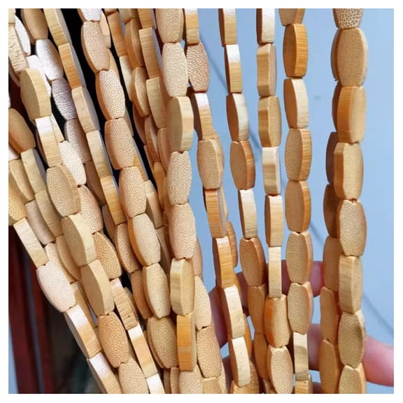 Bamboo beaded curtain door curtain, beaded curtain room divider, door curtain beads hanging panel for bedroom living room closet