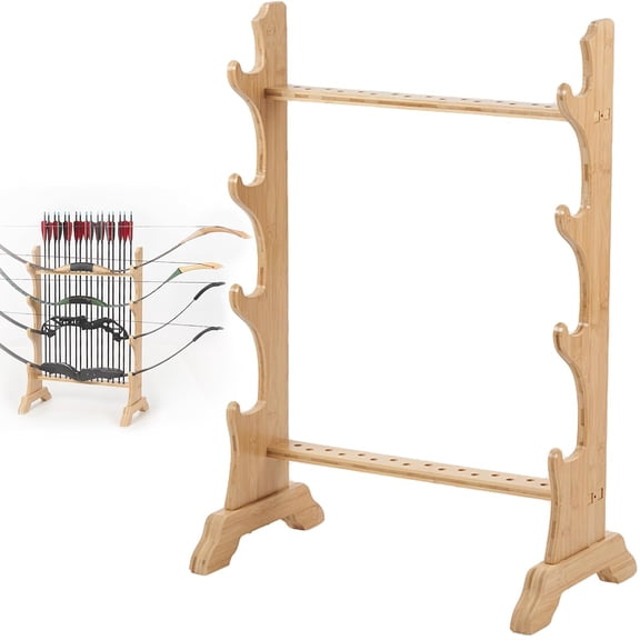 Bamboo bow stand Compound Bow Holder Archery, 12 Arrow Holder Wall Mount Storage, Bow Rack Wall Display Handcrafted