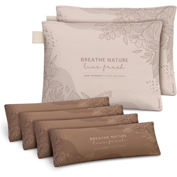 Bamboo charcoal bag deodorizer (6 pack), natural air purifier and pet-safe deodorizer, suitable for home, car, and wardrobe - Strong odor remover