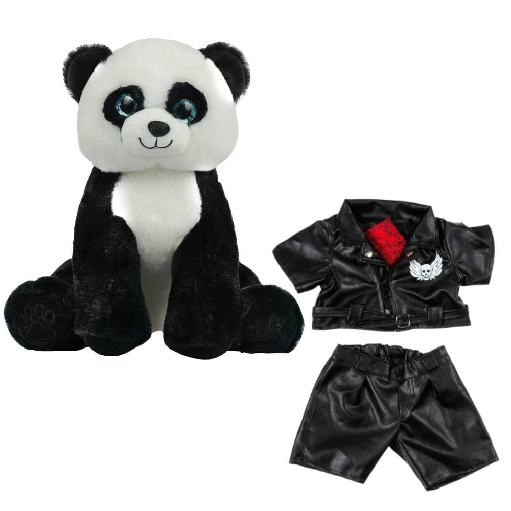 Bamboo the 16 Inch Panda Bear in Easy Rider Biker Outfit Plush Toy with ...