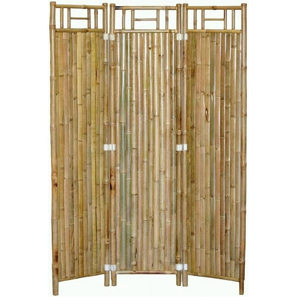 Bamboo54 63" H Natural Bamboo 3 Panel Room Divider