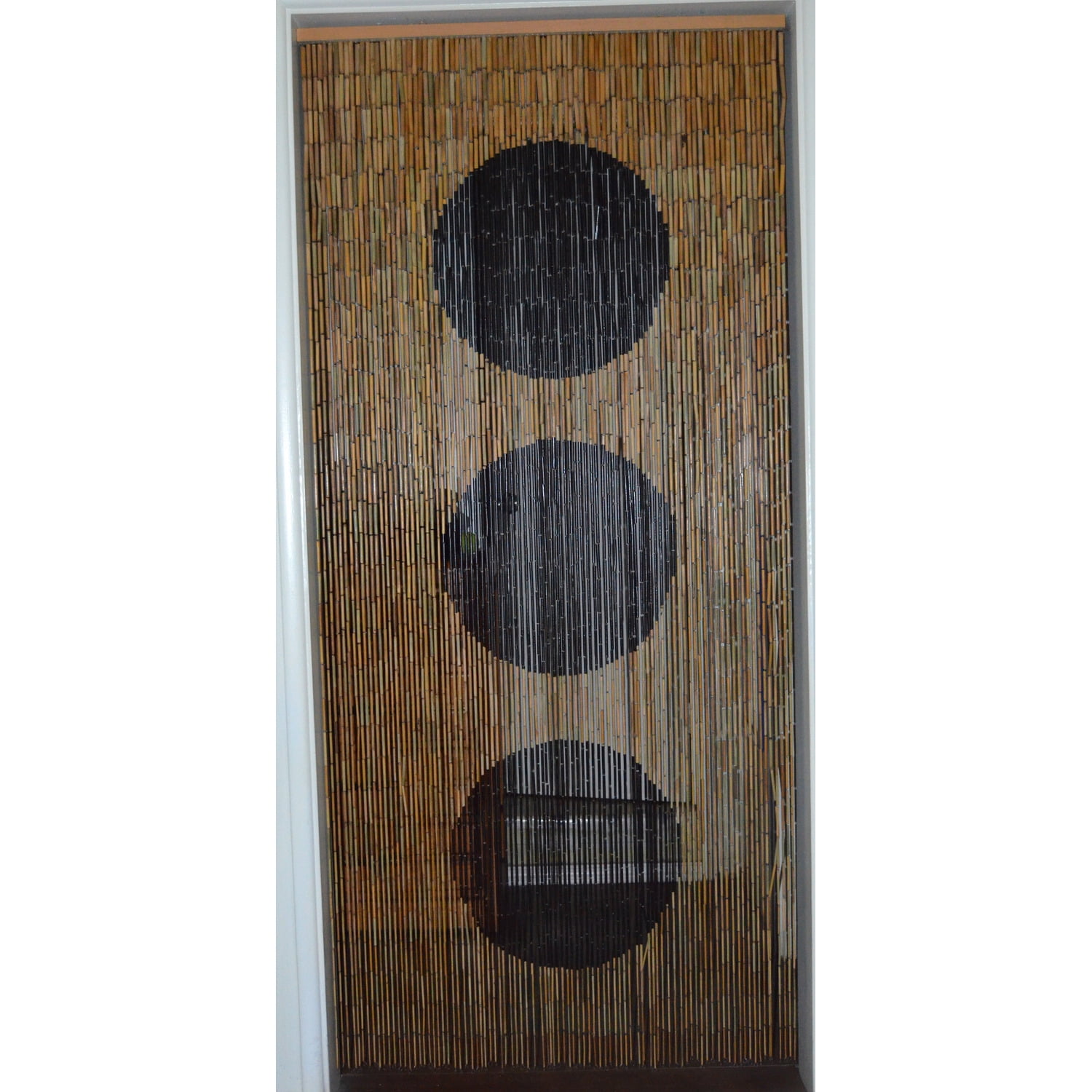 Bamboo54 Bamboo Beaded Curtain Triple Black Circles