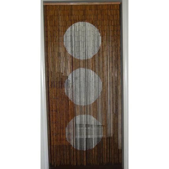 Bamboo54 Bamboo Beaded Curtain Triple White Circles