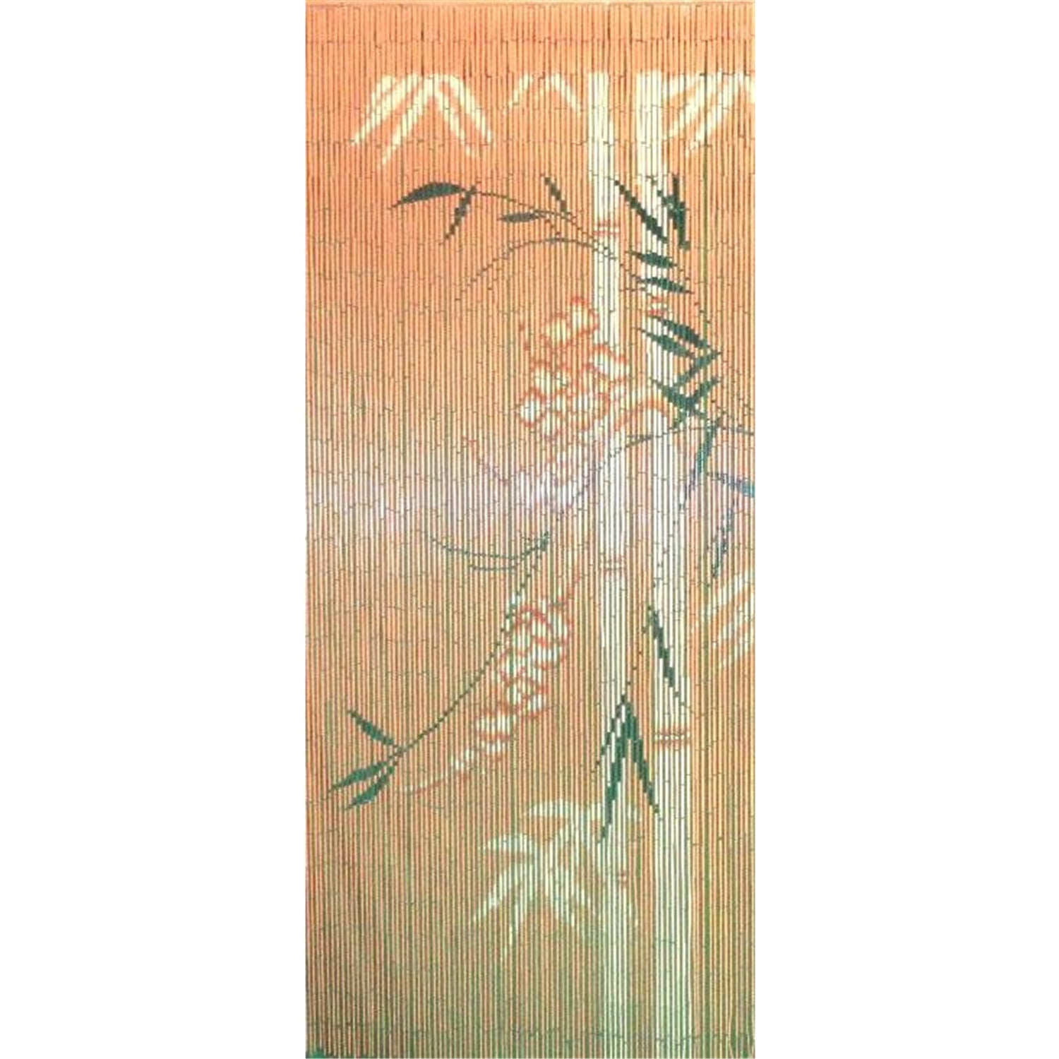 Handmade Orange and Black Bamboo Beaded Door Curtain