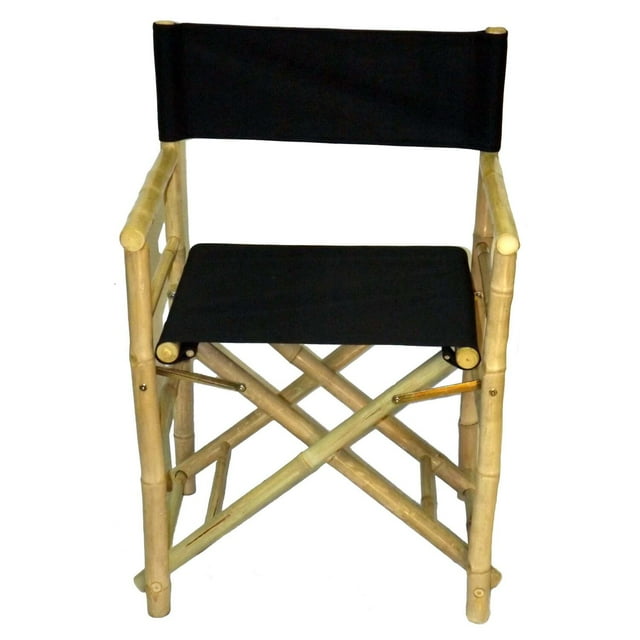 Chair Bamboo Director Low-Color:Black,Quantity:2