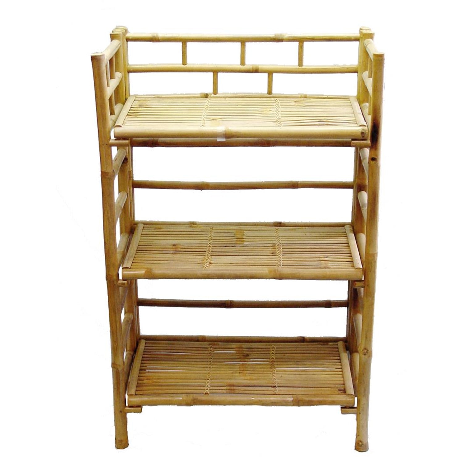 Natural Bamboo 3-Tier Brown Bookshelf