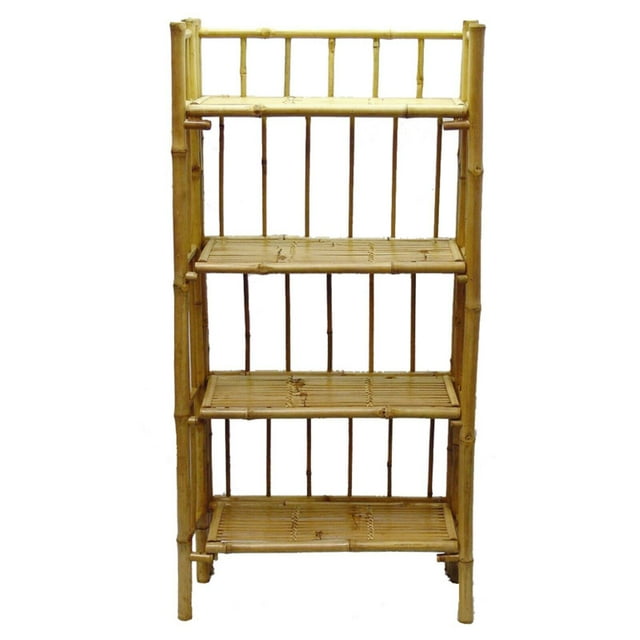Bamboo54 4 Tier Bamboo Shelf, Foldable Unit for Space Saving, Versatile