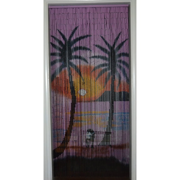Bamboo54 Twin black palm purple sunset curtain