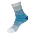 thumbnail image 1 of BambooMN 1 Pair Women's Chenille Fuzzy Color Block Crew Home Socks, Ocean Depths, L/XL, 1 of 8
