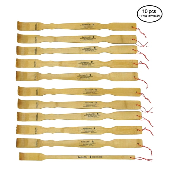 BambooMN 10x 17.5" BambooMN Logo Back Scratchers plus 1 Travel Size