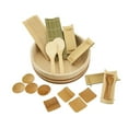 thumbnail image 1 of BambooMN 11.8" Sushi Oke Tub Hangiri with 19 Pieces Sushi Making Serving Accessory Kit, 1 of 2