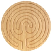 BambooMN 12.5" Dia Natural Bamboo Finger Labyrinth for Meditation and Prayer, 7 Circuit Cretan Style, 3 Pieces