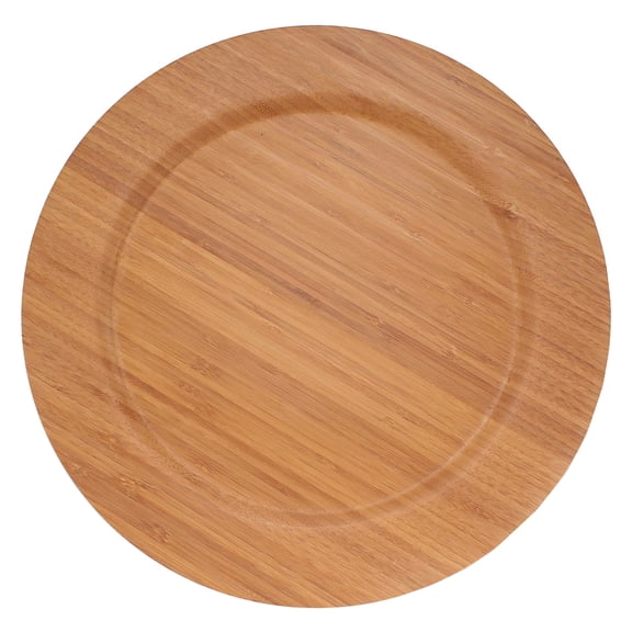 BambooMN 13" Dia Bamboo Ecoware Reusable Dinnerware Round Plates for Catered Events, Holidays, or Home Use Supplies, 4 Pcs