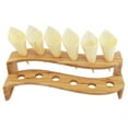 thumbnail image 1 of BambooMN 13" x 5.7" x 3.5" Natural Bamboo S Wave Multi Level Food Cone Display Tamaki Stand, Holds up to 12 Cones - 10 Pieces, 1 of 5