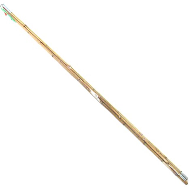 BambooMN 14.2 Ft Natural Bamboo Vintage Cane Fishing Pole with Bobber