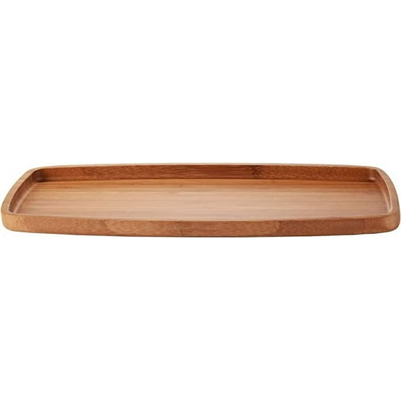 BambooMN 14" x 6" Bamboo Ecoware Reusable Dinnerware Rectangle Plate Tray for Catered Events, Holidays, or Home Use Supplies, 1 Piece