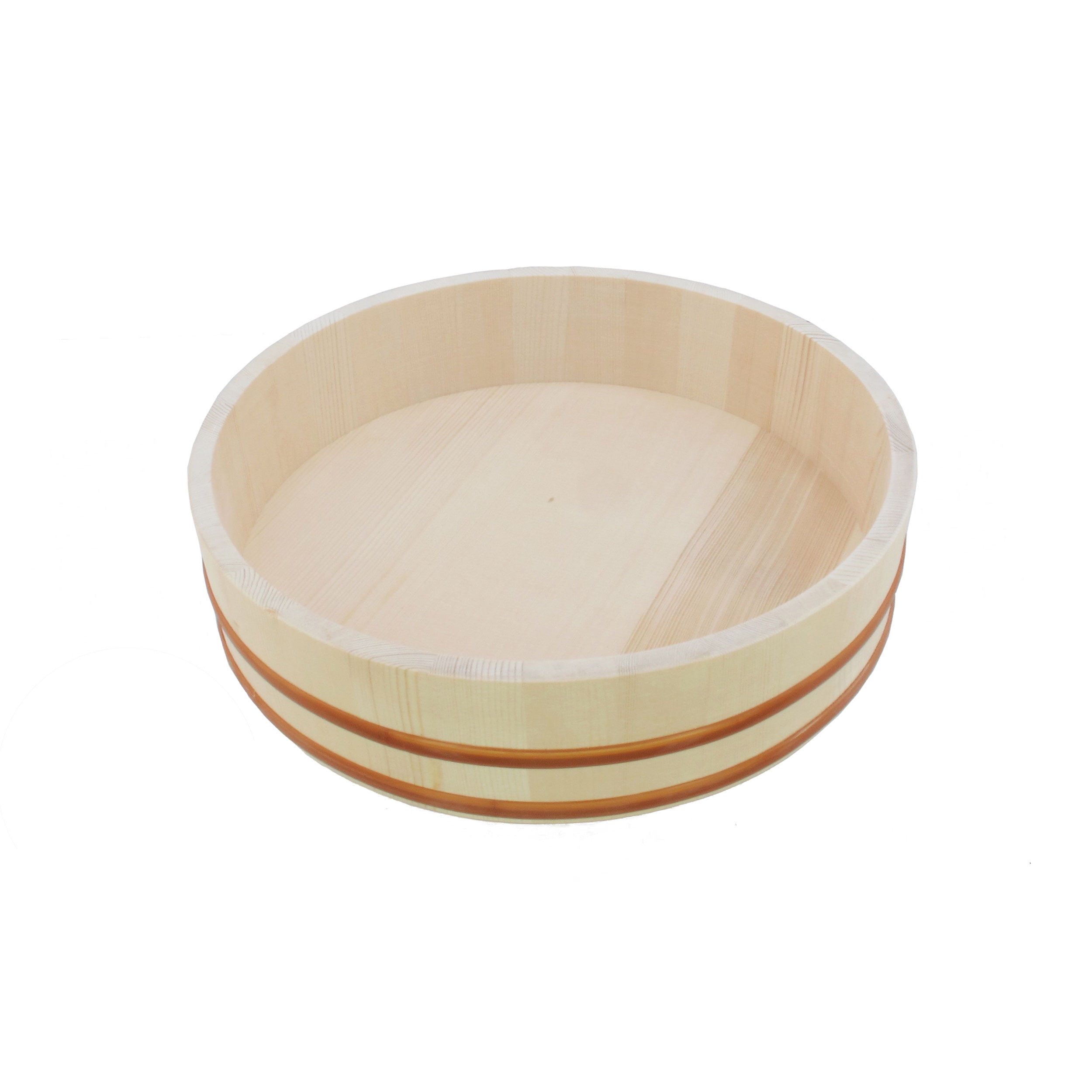 BambooMN Hangiri - Vasca In Legno Per Riso Sushi Con Coperchio - 38,9 Cm - Ideale Per Mescolare E Raffreddare Il Riso