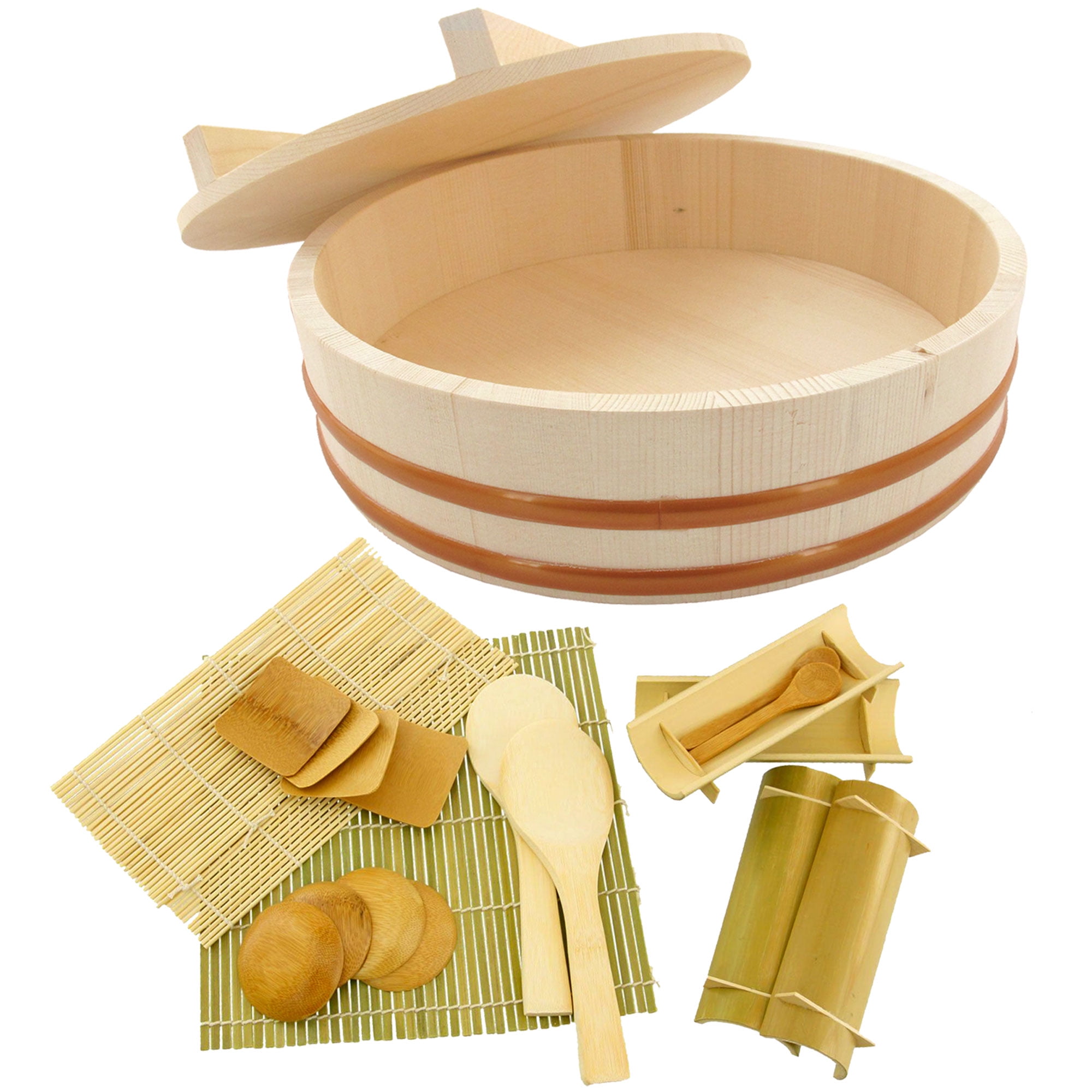 BambooMN 15.3 Hangiri Oke Sushi Rice Cooling Bowl/Tub, 1 Piece - Jumbo price in UAE | Amazon UAE