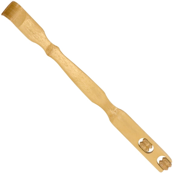 BambooMN 17 Inch Bamboo Wooden Back Scratcher Knobby Massage Roller Handle for Itching Stress Relief, 30 Units