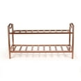 thumbnail image 1 of BambooMN 2-Tier Bamboo Wood Shoe Rack, for Entryway or Doorway - Brown Finish - 2 Racks, 1 of 3