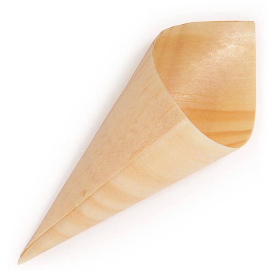 BambooMN - 3.1" Tall x 1.5" Dia Disposable Wood Cones - 100 Pieces