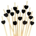 thumbnail image 1 of BambooMN 3.9" Decorative Black Heart Bamboo Cocktail Fruit Sandwich Picks Skewers for Catered Events, Holiday's, Restaurants or Buffets Party Supplies, 1000 Pieces, 1 of 5