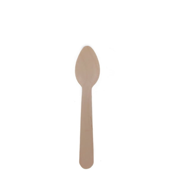 BambooMN 4.5" Small Disposable Wood Spoon, 100 Pieces