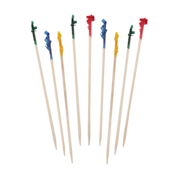 BambooMN 4.7" Colorful Confetti Frill Cocktails Hors D'oeuvres Fruit Sandwich Skewers Picks for Catered Events, Holiday's, Restaurants or Buffet Party Supplies, 300 Pieces