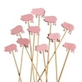 thumbnail image 1 of BambooMN 4.7" Pink Pig Fancy Cocktail Appetizers Bamboo Toothpick Picks Stirrer Sticks for Fruit Party, Charcuterie Accessories and Drinks, 300 Pieces, 1 of 5