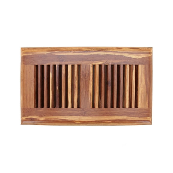 BambooMN 4" Inch x 9 7/8" Inch Strand Woven Bamboo Floor Register Air Vent Indent Cover - Tiger - 1 Cover