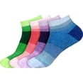 thumbnail image 1 of BambooMN Women's Chenille Fuzzy Color Block Ankle Socks - Assortment A - Extra Large - 4 Pairs, 1 of 7