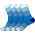 thumbnail image 1 of BambooMN Women's Chenille Fuzzy Color Block Crew Home Socks - Ocean Depths - Extra Large - 4 Pairs, 1 of 4