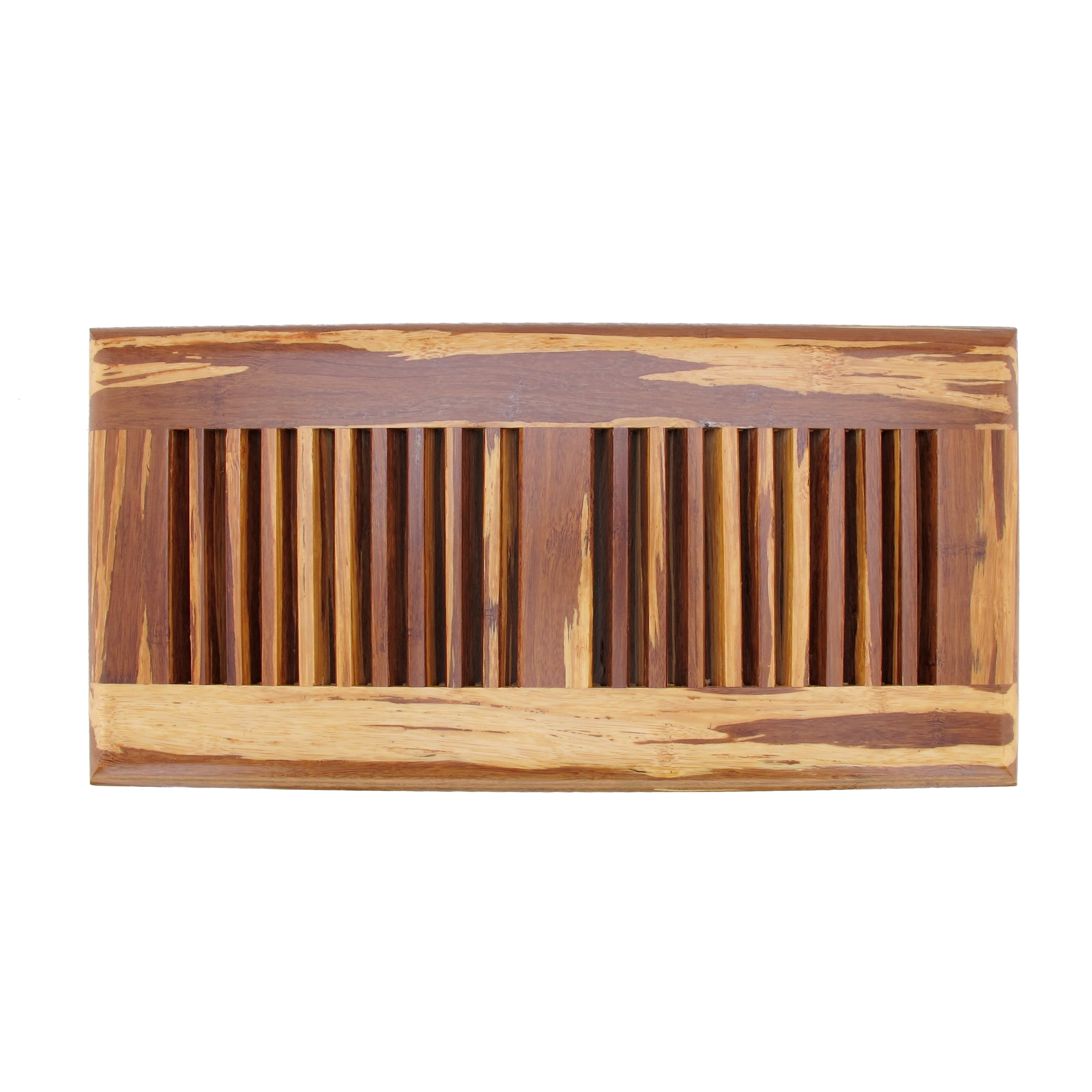 BambooMN 4" x 12" Strand Woven Bamboo Floor Register Air Vent Indent Cover - Tiger - 2 Covers