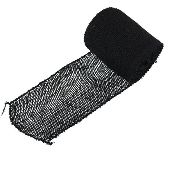 JubileeYarn Burlap Jute Craft Ribbon - 5.5" x 10 Yards - Black - 1 Roll