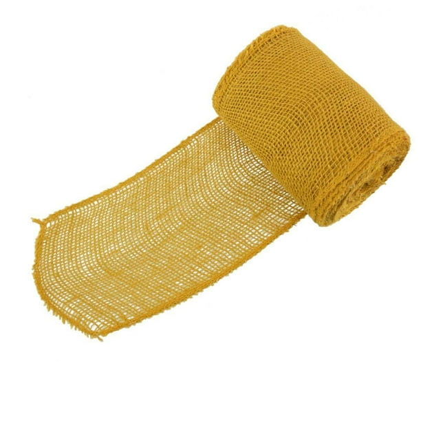 BambooMN 5.5 Inch Wide Color Burlap Fabric Craft Ribbon Roll 1 Hemp Roll of 10 Yards Yellow Walmart Business Supplies