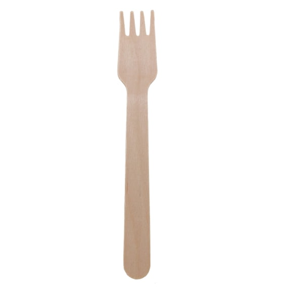 BambooMN 5.5" Small Disposable Wood Fork, 1000 Pieces