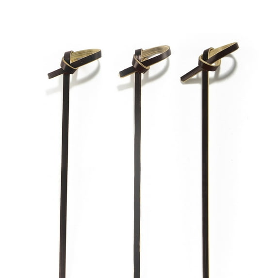 BambooMN 5.9" Bamboo Black Knotted Knot Skewers Picks for Cocktails and Hors' D'oeuvres Party Supplies, 100 Pieces