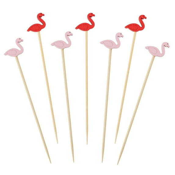 BambooMN 5.9" Colorful Flamingo Cocktail Picks for Drinks and Food, Decorative Toothpicks for Hotel, Restaurant, Catering Events, 1000 Pieces