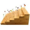 thumbnail image 1 of BambooMN 5" Tall Bamboo Skewer Holder Food Display Step Skewers Stand w/ 180 Holes - Natural Color - 3 Skewer Holders, 1 of 3