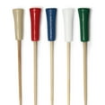 thumbnail image 1 of BambooMN Decorative Golf Tee Bamboo Cocktail Sandwich Skewer Picks - 6.75" - 5 Assorted Colors - 300 Pieces, 1 of 7