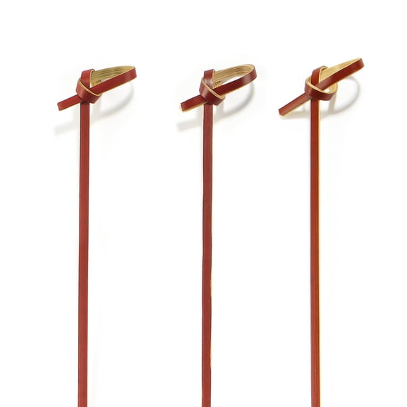 BambooMN 7.1" Bamboo Tea Knotted Knot Skewers Picks for Cocktails and Hors' D'oeuvres Party Supplies, 100 Pieces