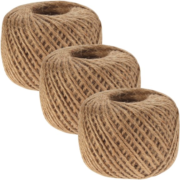 BambooMN 75 Yard, 2mm Jute Twine Thread String - Natural - 3 Balls