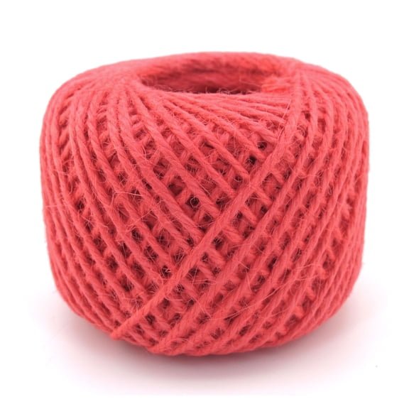 BambooMN 75 Yard, 2mm Crafty Jute Twine Thread Cord String Jute for Artworks, DIY Crafts, Gift Wrapping, Picture Display and Gardening, 3 Balls Pink