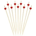thumbnail image 1 of BambooMN 8.3" Bamboo Red Heart Cocktails Hors D'oeuvres Fruit Sandwich Skewers Picks for Catered Events, Holiday's, Restaurants or Buffet Party Supplies, 200 Pieces, 1 of 2